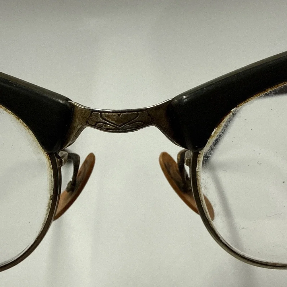 **FRAME ONLY** Vintage Art-Craft U.S.A. Cateye Browline Eyeglasses Alum‎